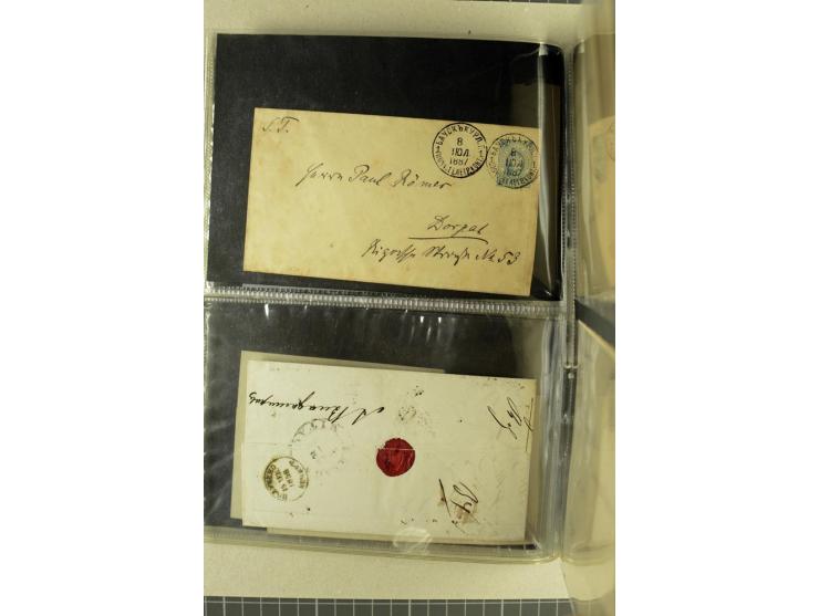 ESTLAND & LIVLAND: 1850/1900, interessante Partie von 20 Briefen, dabei Vorphila, gute Frankaturen, Nachporto, Ganzsachen und
