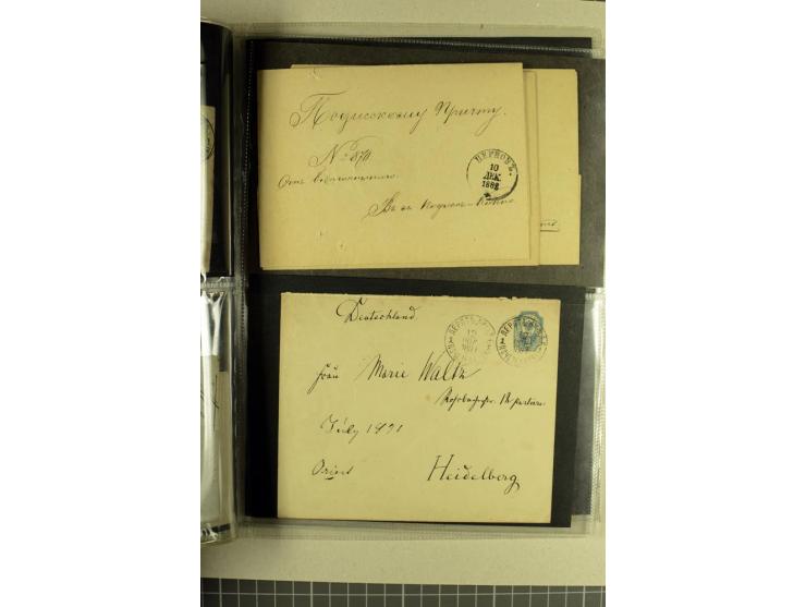 ESTLAND & LIVLAND: 1850/1900, interessante Partie von 20 Briefen, dabei Vorphila, gute Frankaturen, Nachporto, Ganzsachen und