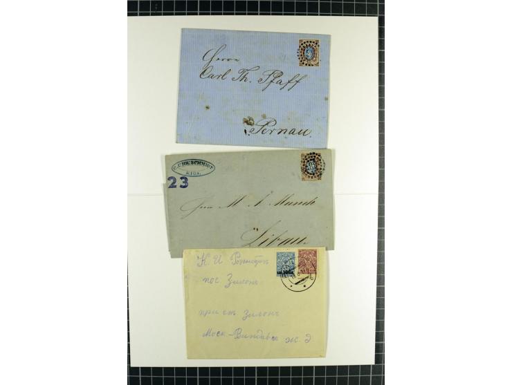 ESTLAND & LIVLAND: 1860/1917, 20 frankierte Briefe bzw. Karten, dabei Punktnummernstempel, R-Briefe, Zensuren, stumme Stempel