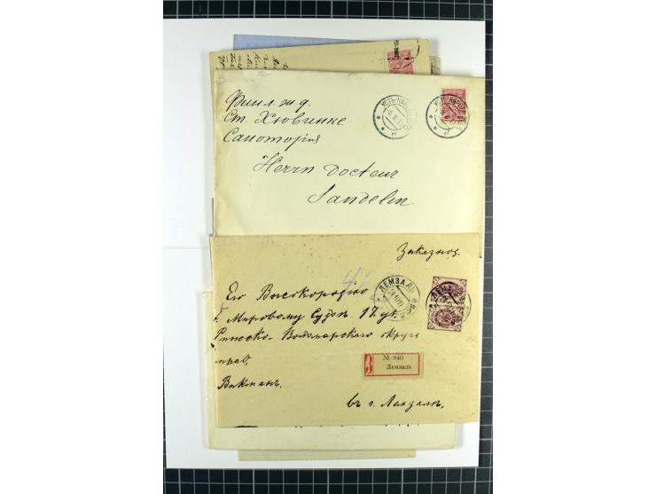 ESTLAND & LIVLAND: 1860/1917, 20 frankierte Briefe bzw. Karten, dabei Punktnummernstempel, R-Briefe, Zensuren, stumme Stempel