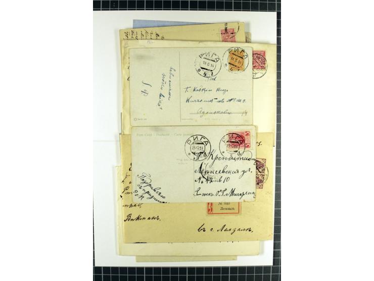 ESTLAND & LIVLAND: 1860/1917, 20 frankierte Briefe bzw. Karten, dabei Punktnummernstempel, R-Briefe, Zensuren, stumme Stempel