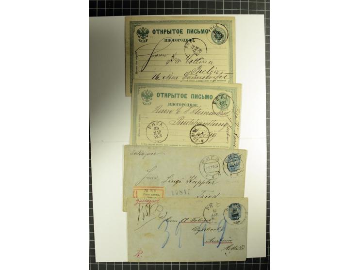 BALTIKUM: 1876/1914, 25 Ganzsachen, dabei Doppelkarten, eingeschriebene Karten, Auslandspost, Nachporto und bessere Stempel, 