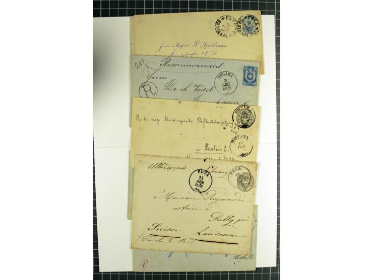BALTIKUM: 1876/1914, 25 Ganzsachen, dabei Doppelkarten, eingeschriebene Karten, Auslandspost, Nachporto und bessere Stempel, 