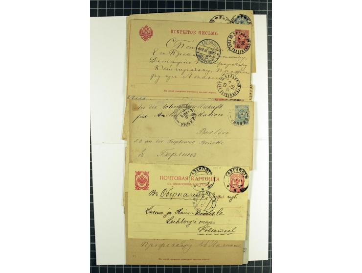 BALTIKUM: 1876/1914, 25 Ganzsachen, dabei Doppelkarten, eingeschriebene Karten, Auslandspost, Nachporto und bessere Stempel, 