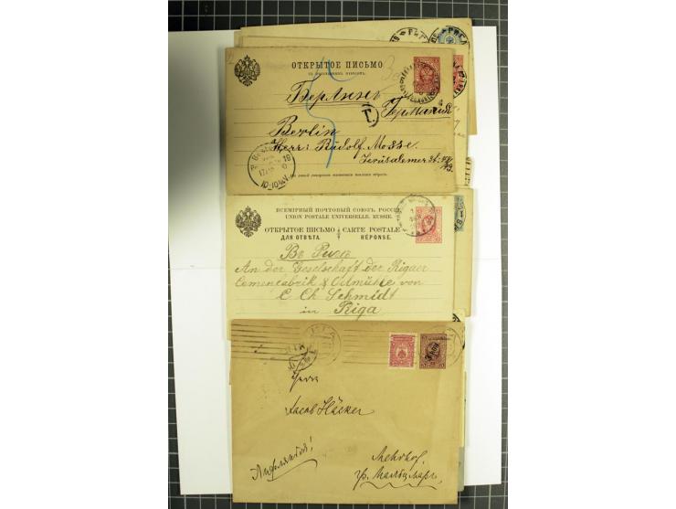 BALTIKUM: 1876/1914, 25 Ganzsachen, dabei Doppelkarten, eingeschriebene Karten, Auslandspost, Nachporto und bessere Stempel, 