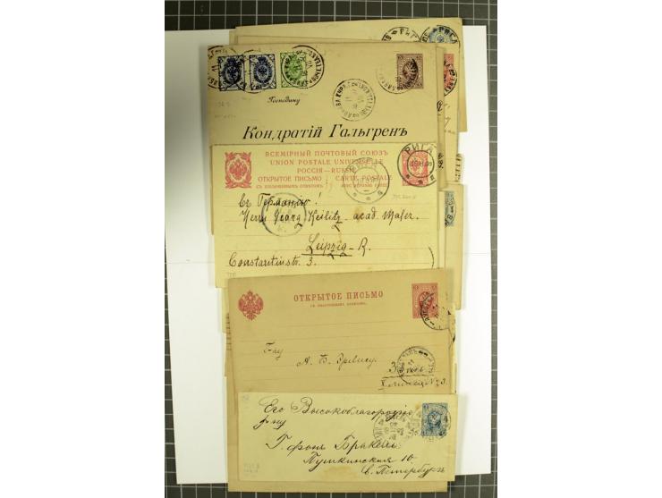 BALTIKUM: 1876/1914, 25 Ganzsachen, dabei Doppelkarten, eingeschriebene Karten, Auslandspost, Nachporto und bessere Stempel, 