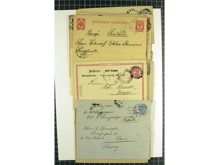 BALTIKUM: 1876/1914, 25 Ganzsachen, dabei Doppelkarten, eingeschriebene Karten, Auslandspost, Nachporto und bessere Stempel, 