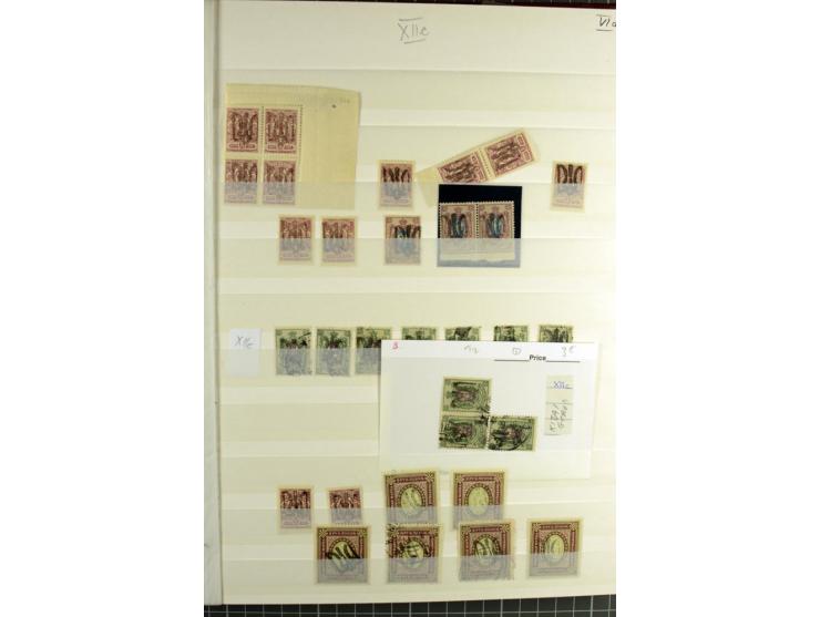 1918, Podilien, umfangreicher Bestand von echten Aufdrucken (dabei einige Nachdrucke u.a. Type 1a), vieles signiert, alles in
