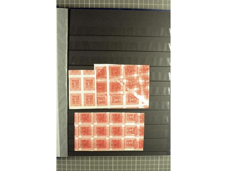 Mixed lot comprising stockbook with imperforates of the 1920 Vienna issue, including printed on maps, mostly unmounted mint a