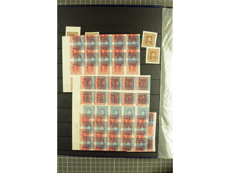 Mixed lot comprising stockbook with imperforates of the 1920 Vienna issue, including printed on maps, mostly unmounted mint a