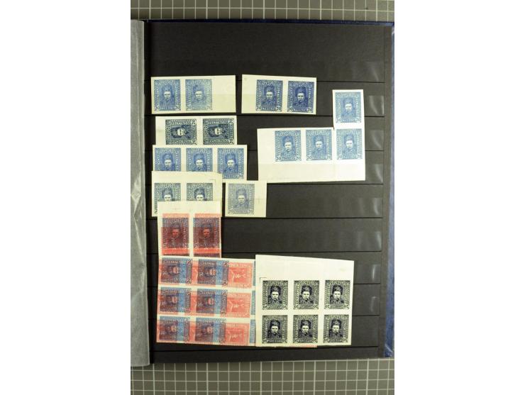 Mixed lot comprising stockbook with imperforates of the 1920 Vienna issue, including printed on maps, mostly unmounted mint a