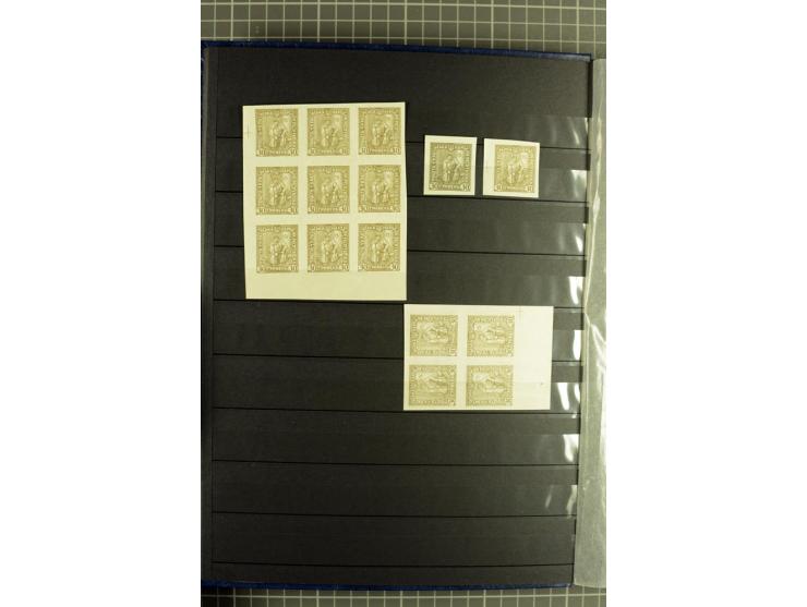 Mixed lot comprising stockbook with imperforates of the 1920 Vienna issue, including printed on maps, mostly unmounted mint a