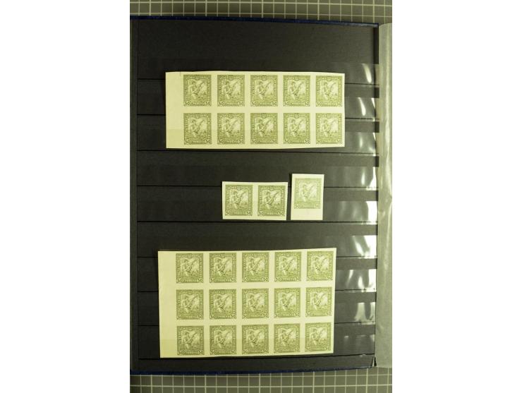 Mixed lot comprising stockbook with imperforates of the 1920 Vienna issue, including printed on maps, mostly unmounted mint a