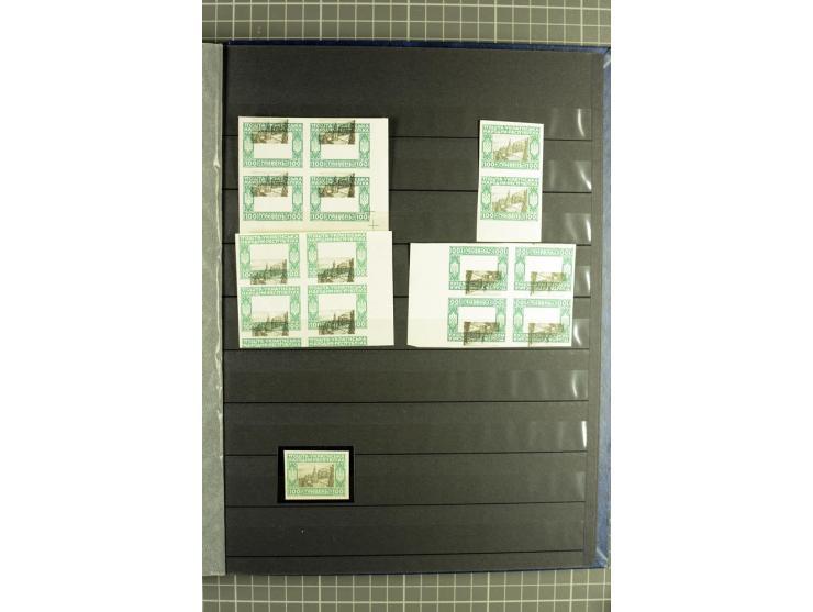 Mixed lot comprising stockbook with imperforates of the 1920 Vienna issue, including printed on maps, mostly unmounted mint a
