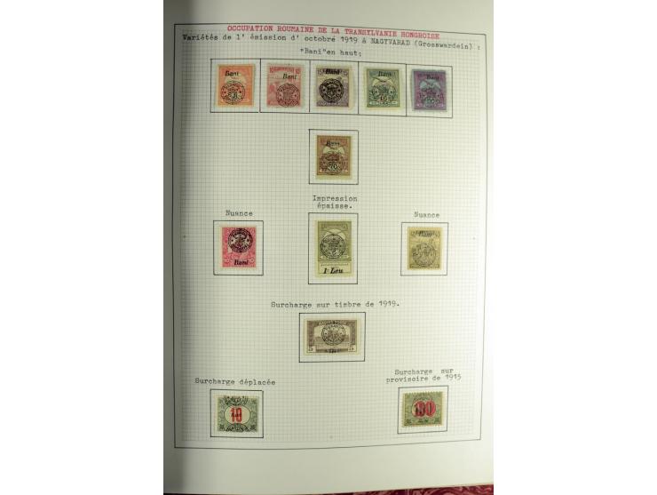 Besetzte Gebiete: 1919/21, ungebrauchte Sammlung mit einigen Belegen, dabei auch Neu-Rumänien und Westungarn, dabei viele Aba