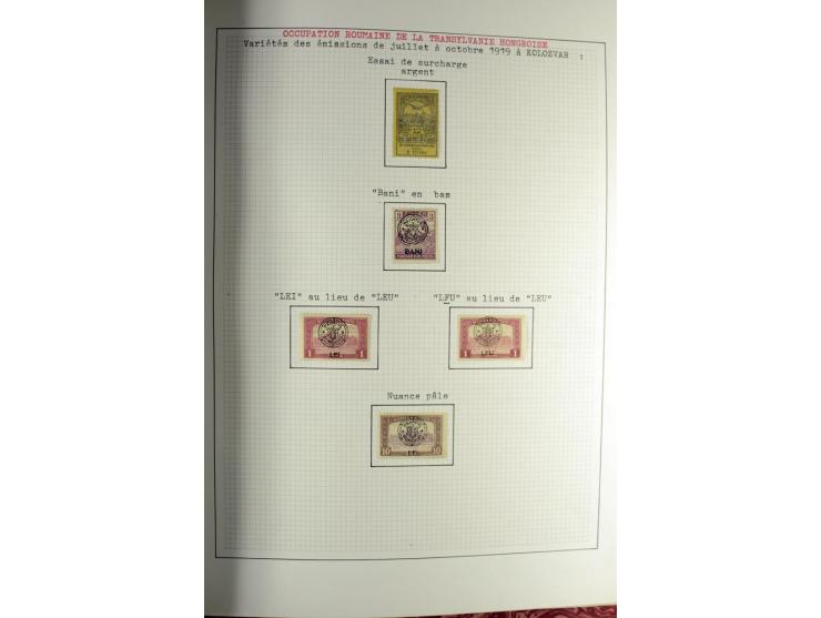 Besetzte Gebiete: 1919/21, ungebrauchte Sammlung mit einigen Belegen, dabei auch Neu-Rumänien und Westungarn, dabei viele Aba