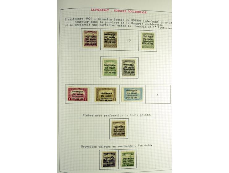Besetzte Gebiete: 1919/21, ungebrauchte Sammlung mit einigen Belegen, dabei auch Neu-Rumänien und Westungarn, dabei viele Aba