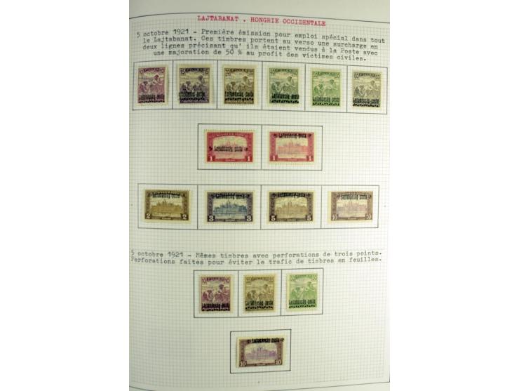 Besetzte Gebiete: 1919/21, ungebrauchte Sammlung mit einigen Belegen, dabei auch Neu-Rumänien und Westungarn, dabei viele Aba