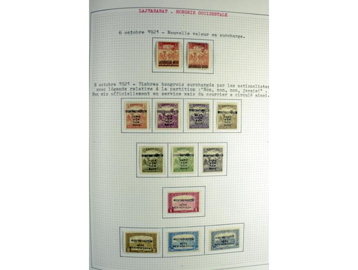 Besetzte Gebiete: 1919/21, ungebrauchte Sammlung mit einigen Belegen, dabei auch Neu-Rumänien und Westungarn, dabei viele Aba
