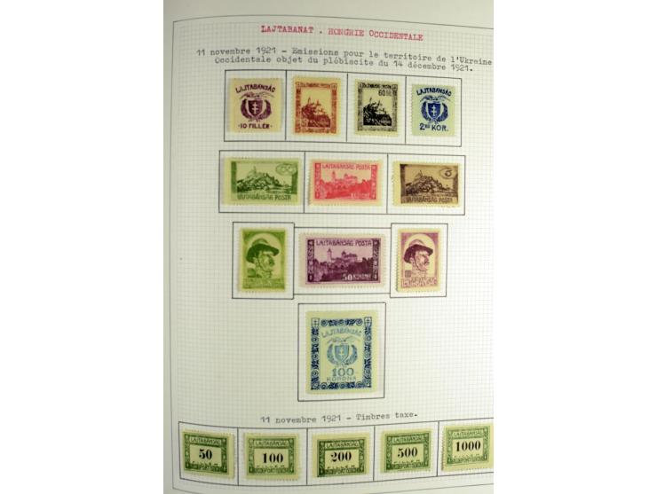 Besetzte Gebiete: 1919/21, ungebrauchte Sammlung mit einigen Belegen, dabei auch Neu-Rumänien und Westungarn, dabei viele Aba