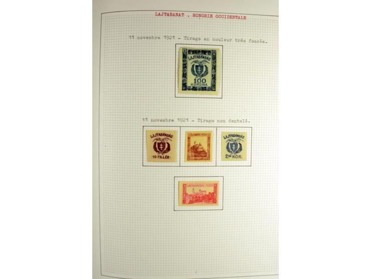 Besetzte Gebiete: 1919/21, ungebrauchte Sammlung mit einigen Belegen, dabei auch Neu-Rumänien und Westungarn, dabei viele Aba