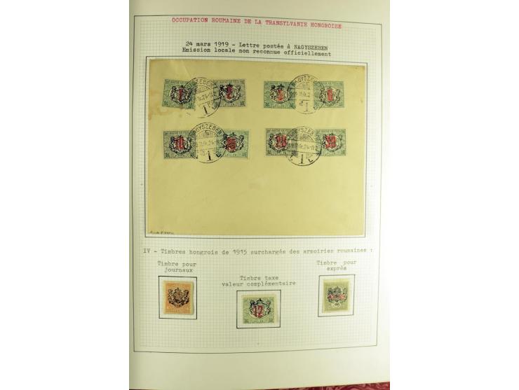 Besetzte Gebiete: 1919/21, ungebrauchte Sammlung mit einigen Belegen, dabei auch Neu-Rumänien und Westungarn, dabei viele Aba