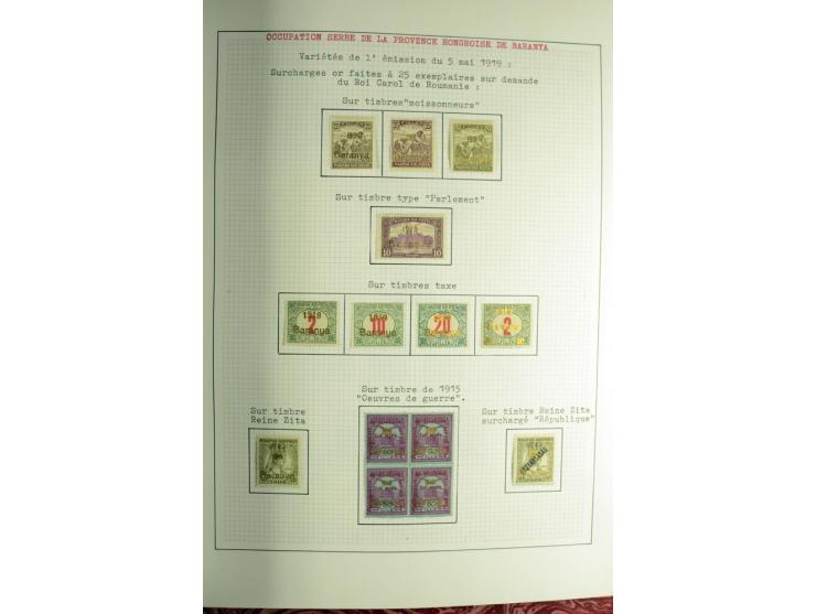 Besetzte Gebiete: 1919/21, ungebrauchte Sammlung mit einigen Belegen, dabei auch Neu-Rumänien und Westungarn, dabei viele Aba