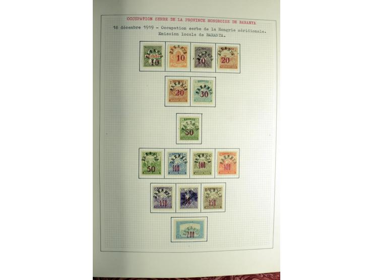 Besetzte Gebiete: 1919/21, ungebrauchte Sammlung mit einigen Belegen, dabei auch Neu-Rumänien und Westungarn, dabei viele Aba