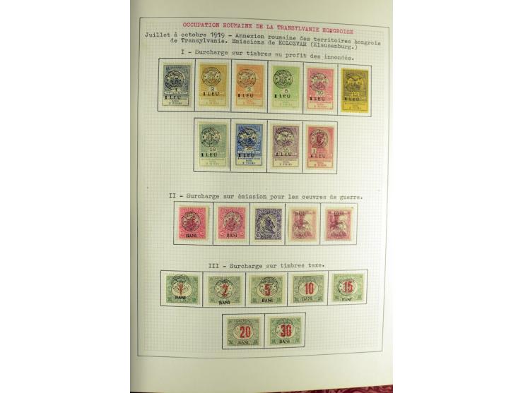 Besetzte Gebiete: 1919/21, ungebrauchte Sammlung mit einigen Belegen, dabei auch Neu-Rumänien und Westungarn, dabei viele Aba