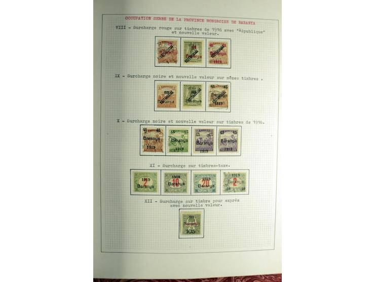 Besetzte Gebiete: 1919/21, ungebrauchte Sammlung mit einigen Belegen, dabei auch Neu-Rumänien und Westungarn, dabei viele Aba