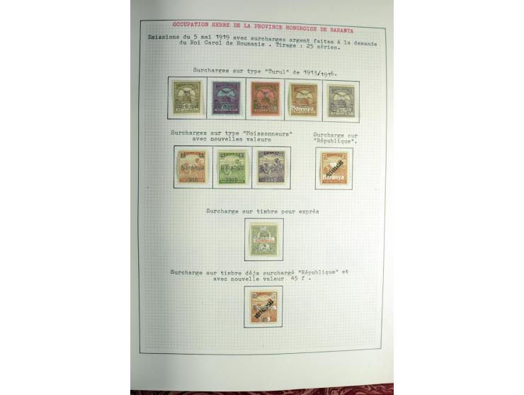 Besetzte Gebiete: 1919/21, ungebrauchte Sammlung mit einigen Belegen, dabei auch Neu-Rumänien und Westungarn, dabei viele Aba
