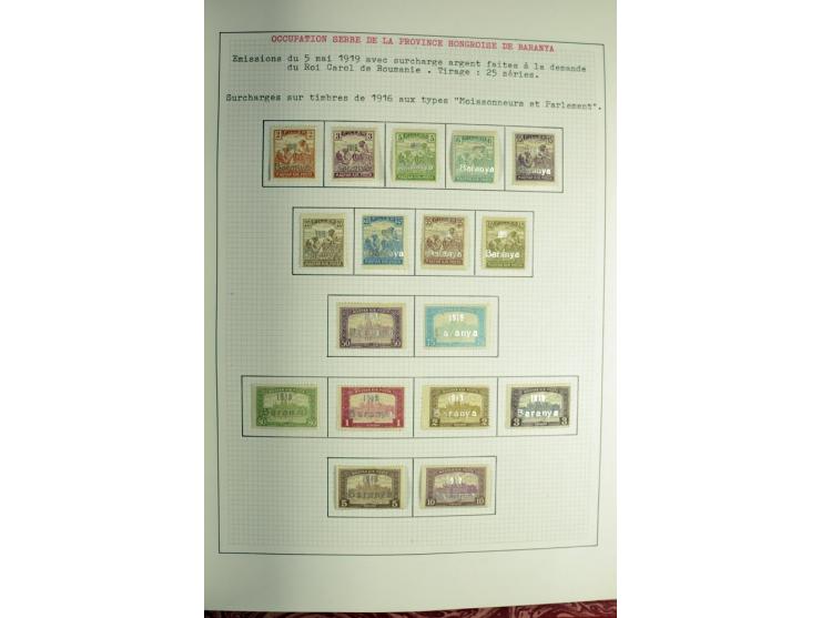 Besetzte Gebiete: 1919/21, ungebrauchte Sammlung mit einigen Belegen, dabei auch Neu-Rumänien und Westungarn, dabei viele Aba