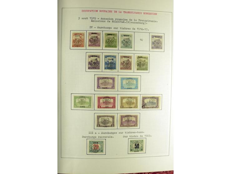 Besetzte Gebiete: 1919/21, ungebrauchte Sammlung mit einigen Belegen, dabei auch Neu-Rumänien und Westungarn, dabei viele Aba