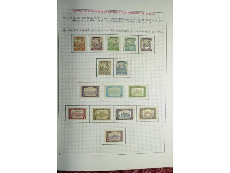 Besetzte Gebiete: 1919/21, ungebrauchte Sammlung mit einigen Belegen, dabei auch Neu-Rumänien und Westungarn, dabei viele Aba