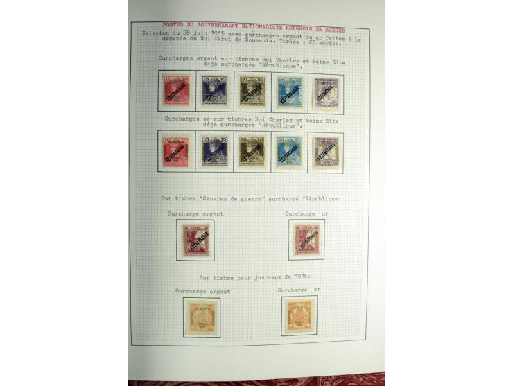 Besetzte Gebiete: 1919/21, ungebrauchte Sammlung mit einigen Belegen, dabei auch Neu-Rumänien und Westungarn, dabei viele Aba