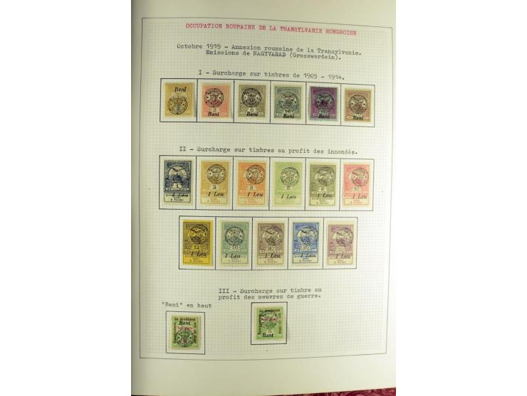 Besetzte Gebiete: 1919/21, ungebrauchte Sammlung mit einigen Belegen, dabei auch Neu-Rumänien und Westungarn, dabei viele Aba