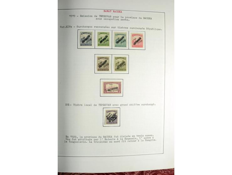 Besetzte Gebiete: 1919/21, ungebrauchte Sammlung mit einigen Belegen, dabei auch Neu-Rumänien und Westungarn, dabei viele Aba