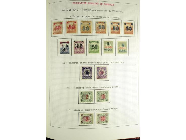 Besetzte Gebiete: 1919/21, ungebrauchte Sammlung mit einigen Belegen, dabei auch Neu-Rumänien und Westungarn, dabei viele Aba
