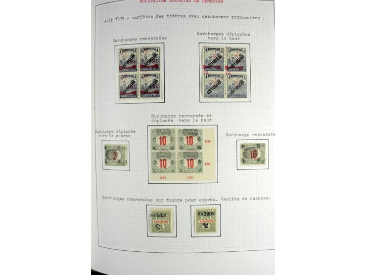 Besetzte Gebiete: 1919/21, ungebrauchte Sammlung mit einigen Belegen, dabei auch Neu-Rumänien und Westungarn, dabei viele Aba