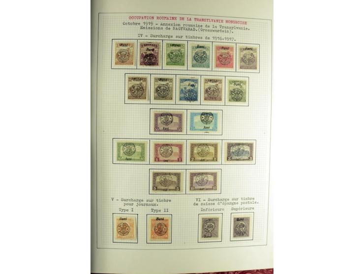 Besetzte Gebiete: 1919/21, ungebrauchte Sammlung mit einigen Belegen, dabei auch Neu-Rumänien und Westungarn, dabei viele Aba