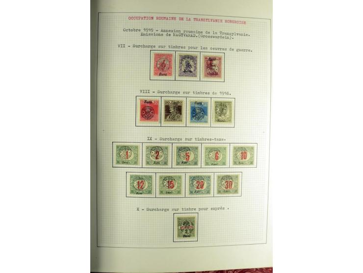 Besetzte Gebiete: 1919/21, ungebrauchte Sammlung mit einigen Belegen, dabei auch Neu-Rumänien und Westungarn, dabei viele Aba