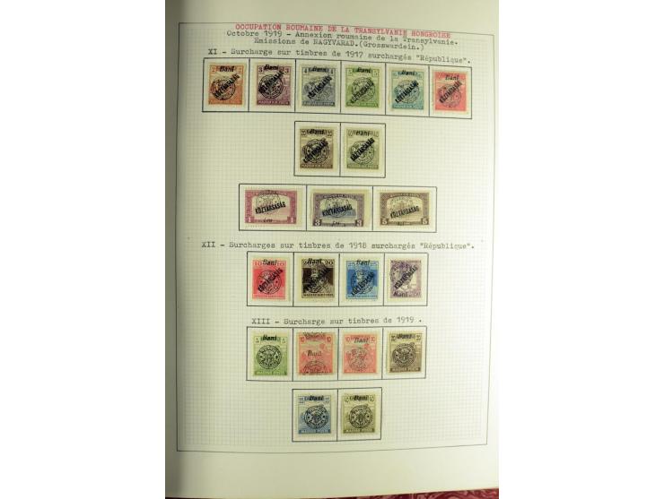 Besetzte Gebiete: 1919/21, ungebrauchte Sammlung mit einigen Belegen, dabei auch Neu-Rumänien und Westungarn, dabei viele Aba