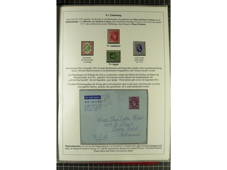 1901/51, "Die Könige im 20. Jahrhundert", überwiegend gestempelte Ausstellungssammlung mit u.a. Mi.-Nr. 118, Briefe, Karten u