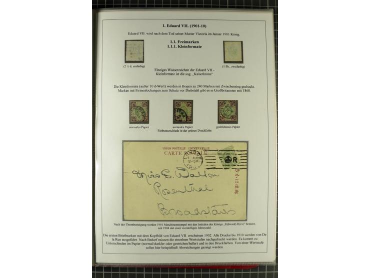 1901/51, "Die Könige im 20. Jahrhundert", überwiegend gestempelte Ausstellungssammlung mit u.a. Mi.-Nr. 118, Briefe, Karten u