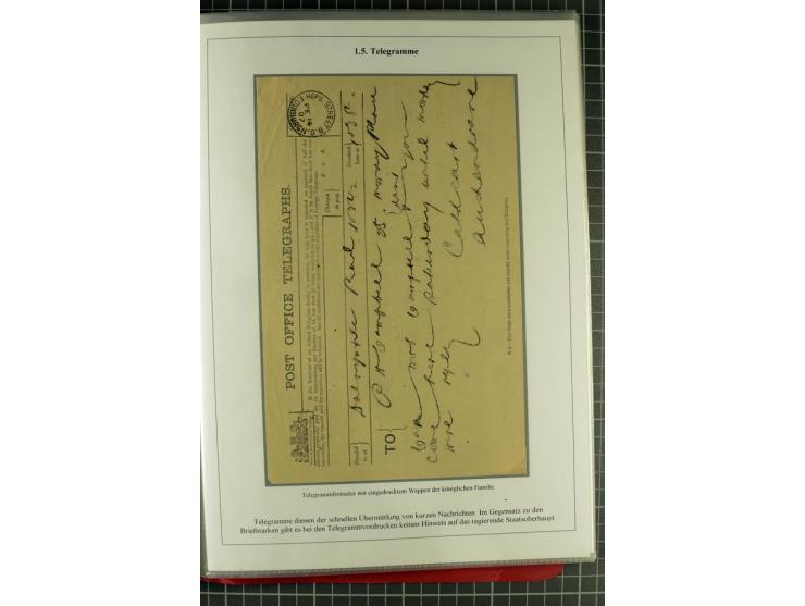 1901/51, "Die Könige im 20. Jahrhundert", überwiegend gestempelte Ausstellungssammlung mit u.a. Mi.-Nr. 118, Briefe, Karten u