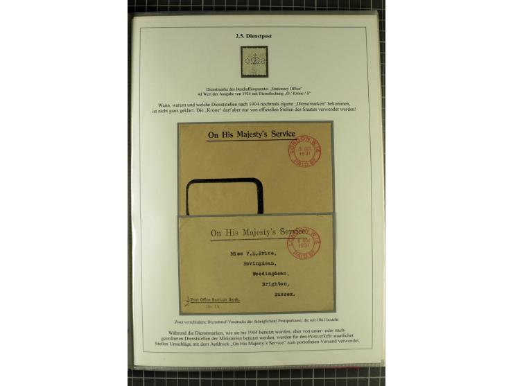 1901/51, "Die Könige im 20. Jahrhundert", überwiegend gestempelte Ausstellungssammlung mit u.a. Mi.-Nr. 118, Briefe, Karten u