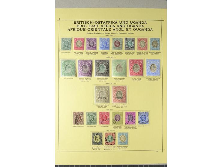  1890/1919 ungebrauchte und gestempelte Sammlung inklusive Britisch-Ostafrika und Uganda, hierbei Mi.-Nr. 15 und 16 mit SPECI