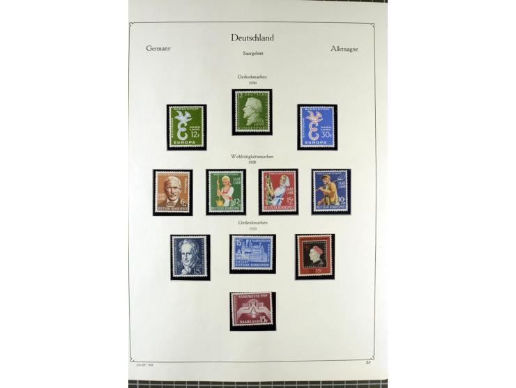 1919/2000, postfrischer, ungebrauchter und gestempelter Posten mit Sammlungen Dt. Reich, Französische Zone, Neusaar, Bund, Be