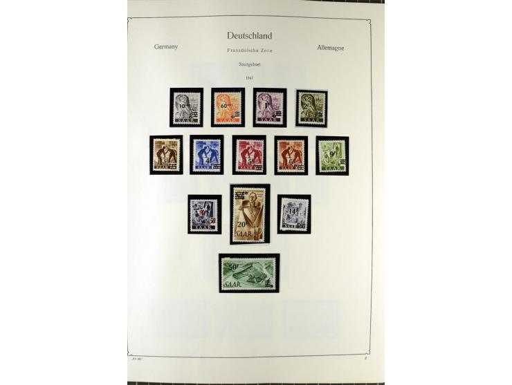 1919/2000, postfrischer, ungebrauchter und gestempelter Posten mit Sammlungen Dt. Reich, Französische Zone, Neusaar, Bund, Be
