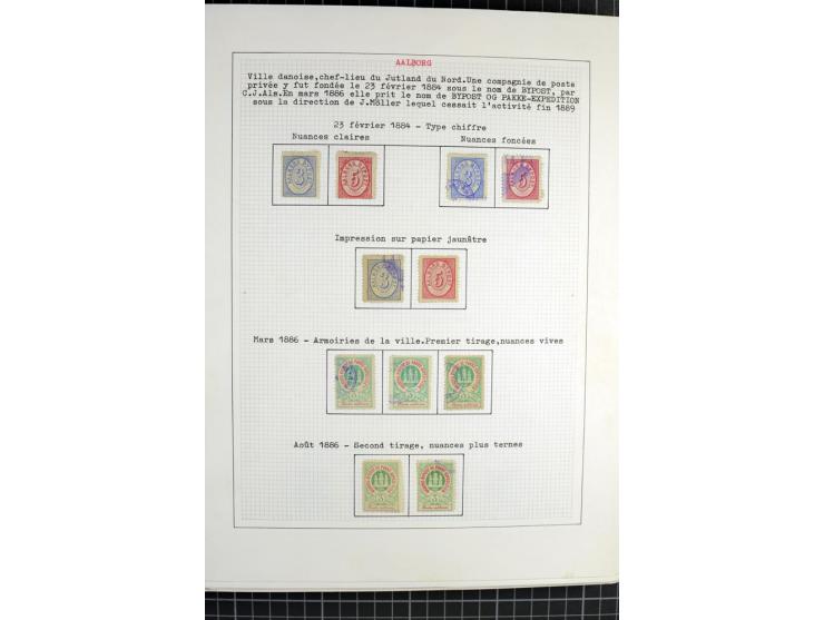 1862/1945, ungebrauchte und gestempelte Sammlung der Stadtpost und Privatpostmarken von Dänemark, Finnland, Norwegen und Schw